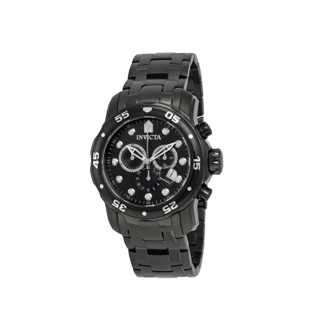 Invicta Pro Diver 0076 Chronograph Watch 48 mm Black Ion Plated Stainless Steel - Picture 16 of 16